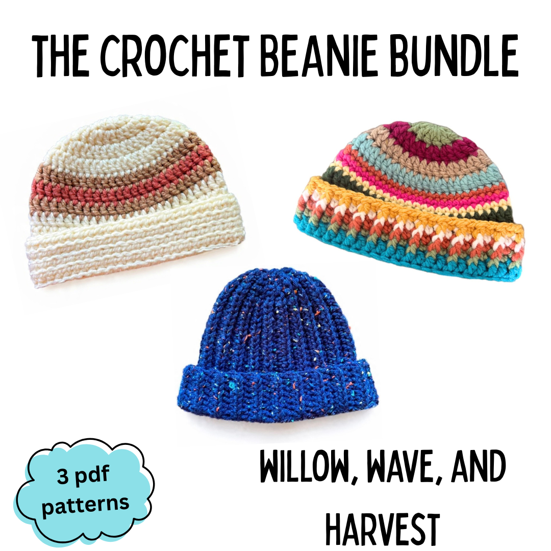 crochet beanie pattern bundle